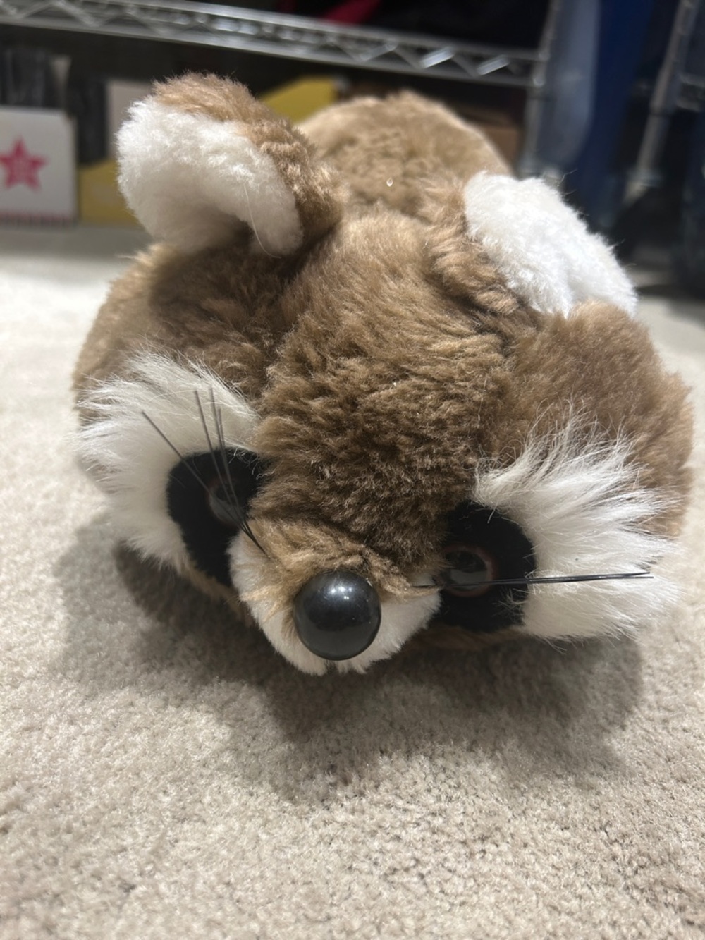 Plush Brown and White Raccoon Stuffed Toy